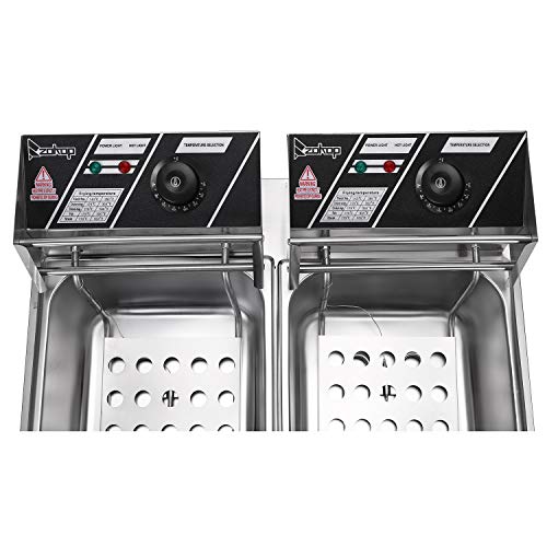 image for CooFel Deep Fryer with 2 Baskets，5000W Commercial Deep Fryer, 12L El
