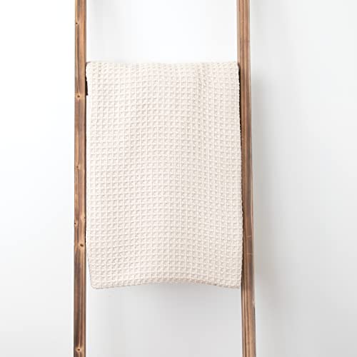 Aston & Arden Waffle Weave Blanket - 100% Ringspun Cotton All Season Throws, Luxury Hotel Quality, Soft On Skin, Breathable, Heavyweight 450 Gsm For Bed, Sofa, And Chair, Throw, Beige #TOP5