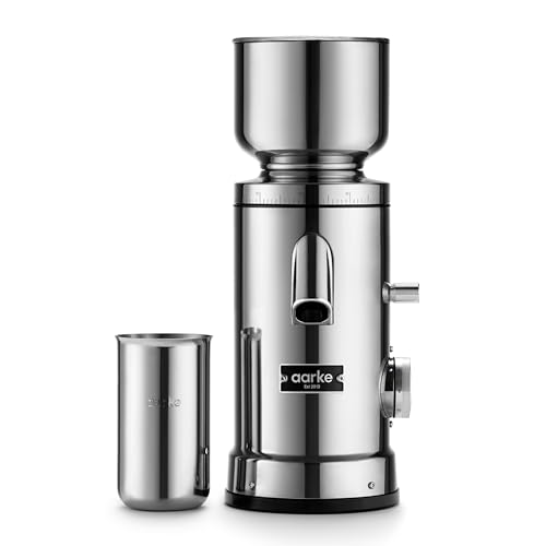 Aarke Coffee Grinder - Electric Coffee Bean Grinder, Stainless Steel, Adjustable Grind Size Dial, Large Capacity