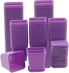 HOIGON paquet de 100 3 Inch Pot de chambre de bébé carrée pourpre, pots de chambre de bébé en plastique épais et durable avec trous de drainage, petits contenants de plantation carrée pour les tomates de fleurs Basilic