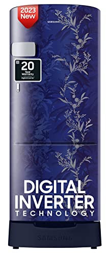 Samsung 183 L 2 Star Digital Inverter Direct Cool Single Door Refrigerator (RR20C2Z226U/NL, Mystic Overlay Blue, Base Stand with Drawer 2023 Model)