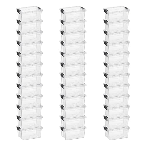 Image of Superio 3.4 Quart Clear Plastic Storage Boxes with Lids, Stackable Organizer Containers, BPA-Free Storage Bins for Home, Office, School & Dorm, 36 Pack