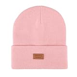 Levi's Men's Leather Batwing Logo Hero Beanie Hat, Dusty Pink, One Size