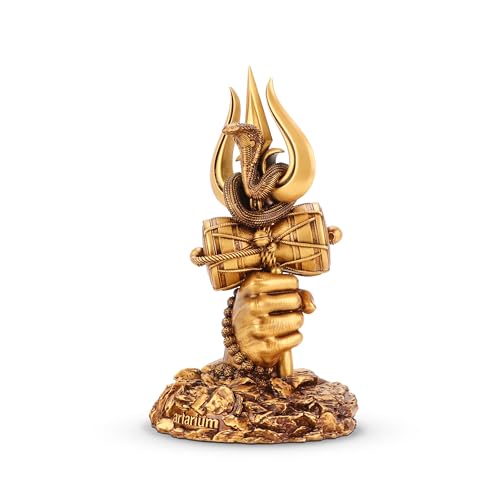 Image of Artarium Shiv Trishul Idol Sacred Trident of Mahadev for Worship Compact Divine Showpiece for Pooja Room & Religious Gifting (4 INCH)