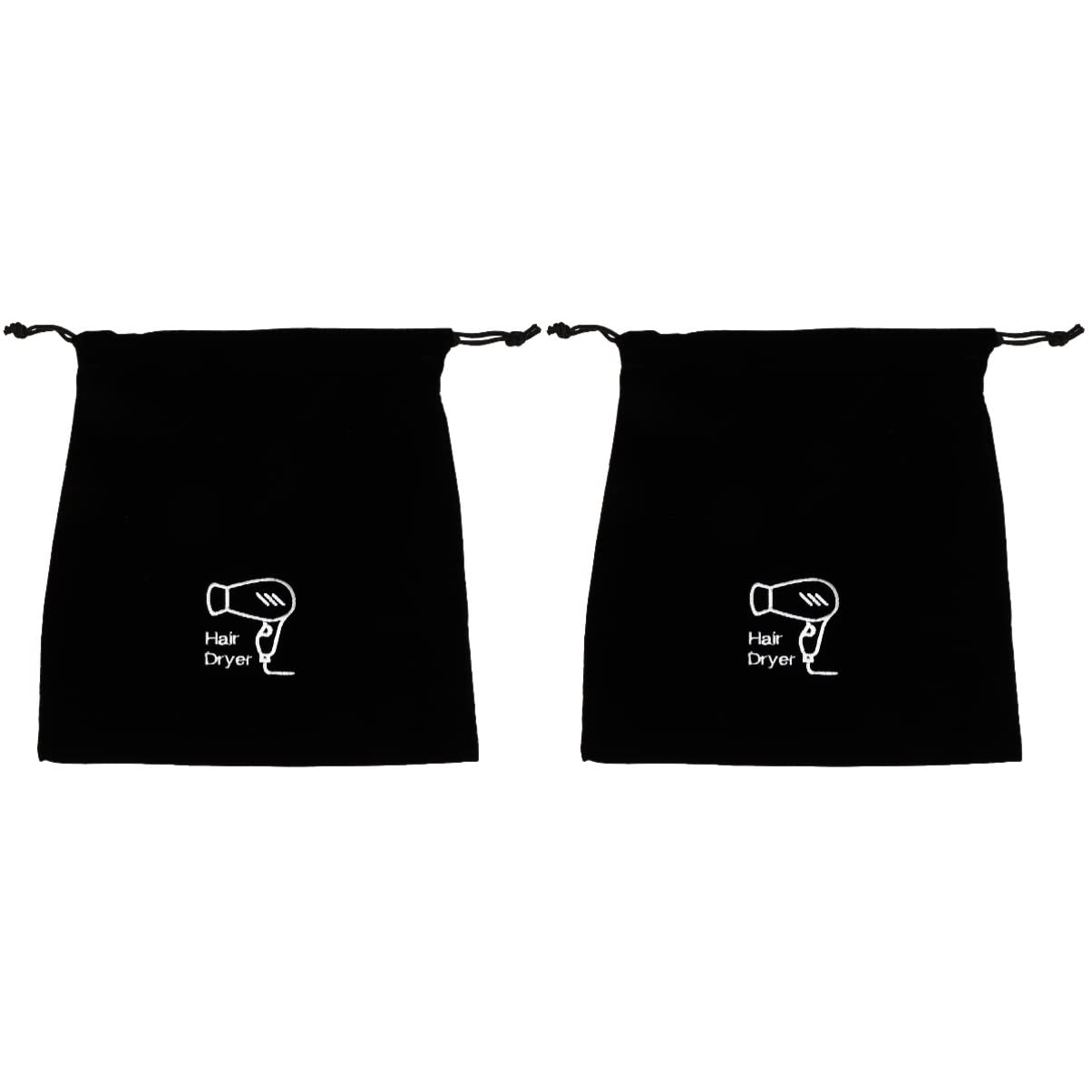 Beaupretty 2pcs Flannel Hair Dryer Storage Bag Drawstring Versatile Organizer for Home Travel and Dorm Use Convenient Hair