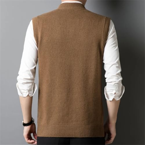 Men’S Fashion V-Neck Wool Sweater Vest Thin Knit Sleeveless Pullover Jumper3
