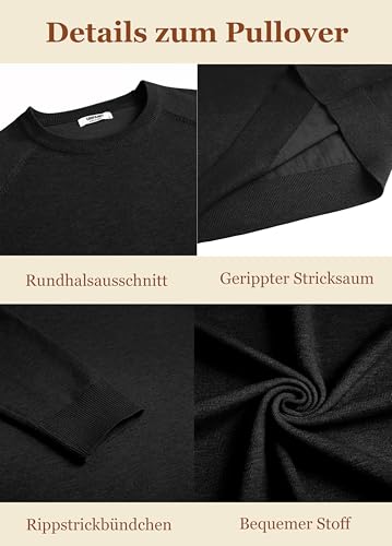 COOFANDY Men's Jumpers Crew Neck Sweater Knitted Jumper Round Neck Pullover Winter Jumper Long Sleeved Work Jumpers for Business - Image 6