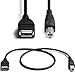 2 Pack USB 2.0 Cables A Female to USB B Male Cable for Printer Cables Length is 20 inches A/F to B/M Type-A F to B M Cable Extender Connection Cable(USB_A/F-USB_B/M Cables, Black)