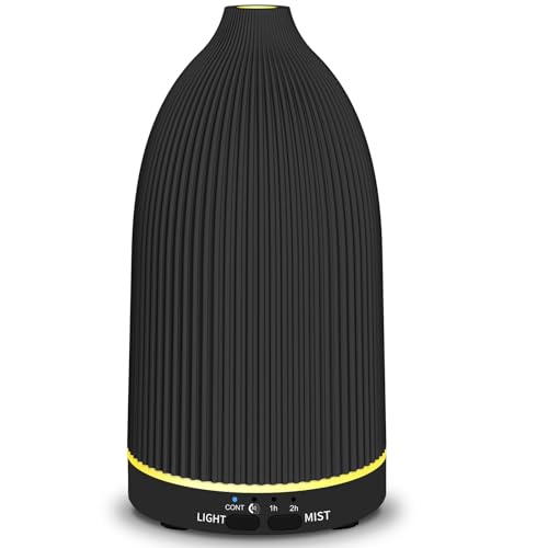 URPOWER 150ML Essential Oil Diffuser Ultrasonic Cool Mist Humidifier with 7 LED Lights Timer & Auto-Off Quiet Aromatherapy Scent Diffuser for Home Bedroom Office Relaxation