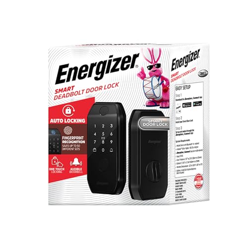 Energizer Smart Door Lock, Deadbolt with Keyless Fingerprint Entry, App Control, Anti-Peep Passcode Touchscreen, 2 Key Fobs & 2 Keys, Holds 50 Fingerprints, One-Touch & Auto-Lock, Doorbell - image 9