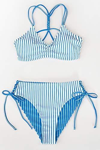 Image of CUPSHE Women's 2 Piece Bikini Set Back Braided Straps with Reversible Bottom