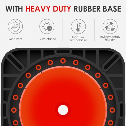 Fluorescent Orange/Green PVC Traffic Cones, Heavy Black Base Parking Lot Cone Structurally Stable Weatherproof Road Construction Safety Cones (8, Orange, 28" Large)