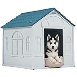 POLI PETS Casa Mascota London Azul: Refugio Exterior de Máxima Durabilidad, Confort Térmico y Diseño Ergonómico para...