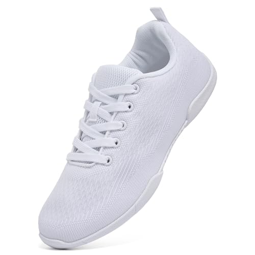 ZVC Cheer Shoes Girls White Cheerleading Shoes for Women Cheer Sneakers Kids Youth