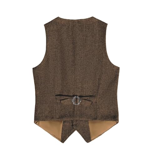 Image of Boys Retro Tweed Vest for Kids Classic Casual Waistcoat