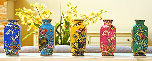 Yuyi 10Inch Chinese Porcelain Vase, Chinese Painting, Famille Rose Techology Developped And Popularized In Qing Dynasty, Handmade, Oriental Decor, Color: Jade Blue, 25S Light Blue Gem #TOP5