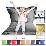 LAZY BAG Original Indoor & Outdoor Beanbag XL Pouf géant de 250 litres Coussin de siège Junior Fauteuil pour Enfants & Adultes 160x120 (Gris)