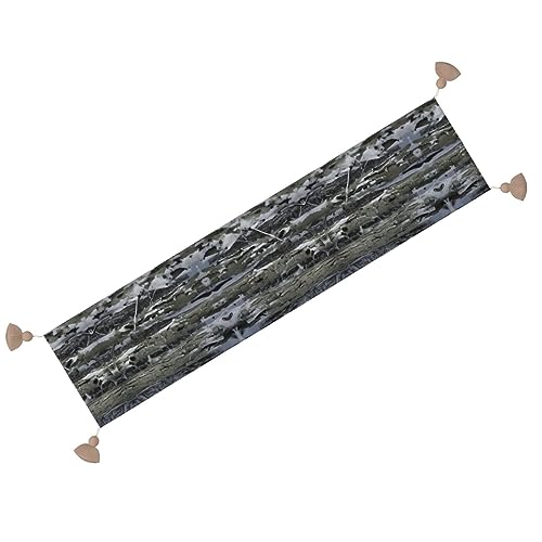 Chemin de table cuisine long et rustique style camouflage arbre froid pour buffet - 7