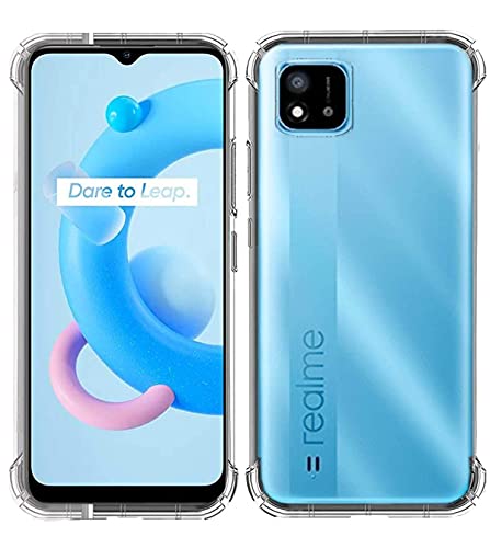 Image of COVERBLACK Rubber Silicone Back Cover for Realme C20 - Transparent