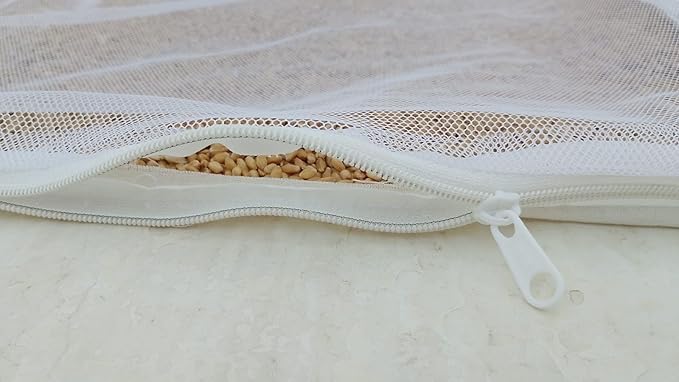 Image of Pack of 1 Premium Thin Cotton Cloth with Net Cover for Drying Papad, Vadagam & Millets (29x38 cm) | Breathable, Washable & Reusable Sun-Drying Sheet
