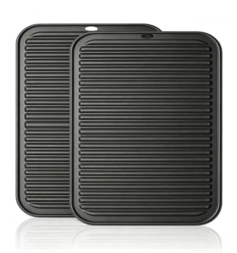 Tonbbow Extra Large Silicone Trivets for Hot Pots and Pans 16x12 Inch, Heat Resistant Hot Pads for Countertops, Hot Dishes, Pot Holders for Kitchen, 2 Pieces, Black