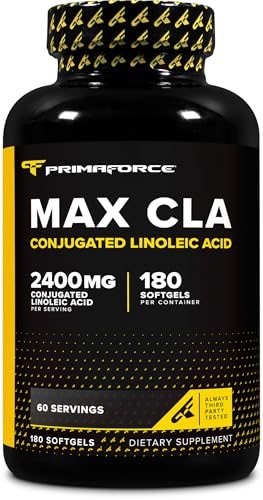Primaforce CLA 2400 mg per Serving (180 softgels) - Max CLA - for Men and Women, Non-Stimulating, GMO Free & Gluten Free