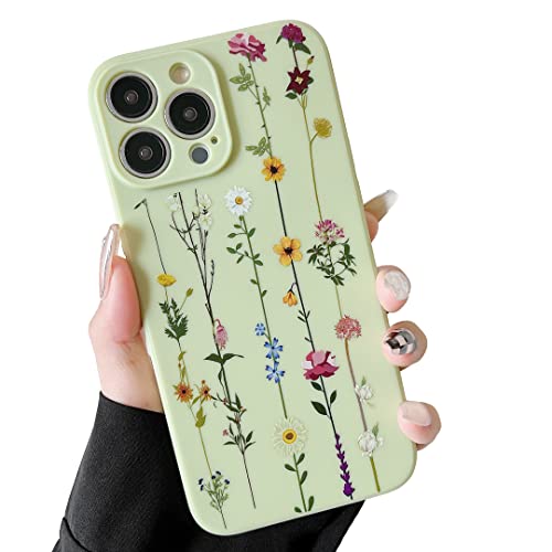 Coque iPhone 16 Pro silicone vert floral ZTOFERA