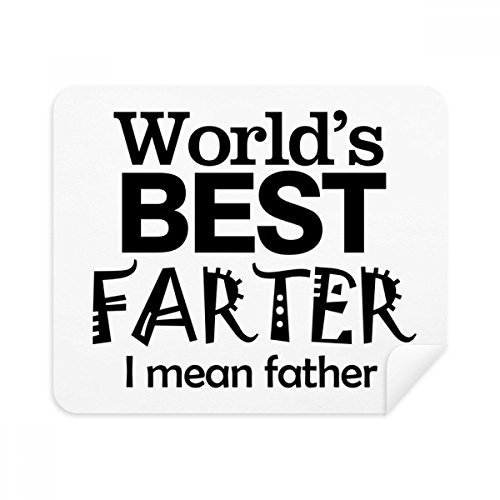 Best Father Quote Father's Day Cleaning Cloth Screen Cleaner 2pcs Suede Fabric