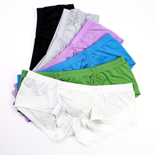 3 Pack Men's Stretch Boxer Bikini Underwear Sexy Men Low Rise Seamless Breathable Pouch Boxer Shorts4