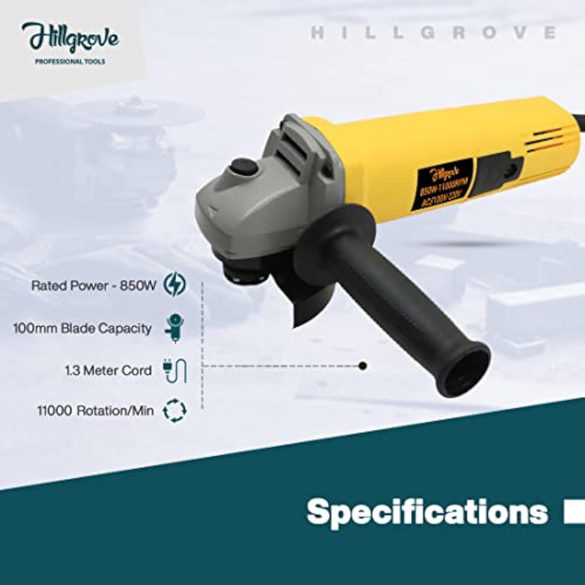 4inch Angle Grinder with 5 Grinding Wheels and Drill Machine