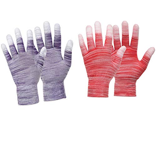 E-SideStep 2Pairs Quilting Gloves Quilting Grip Gloves for Free Motion Sewing Lightweight and Form-Fitting Nylon-Knit Support Gloves for Quilters(Medium)