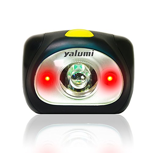 yalumi LED Headlamp, Spark Dual 105-Lumen 90-Meter Spotlight White/Red Night Vision, Elegant Design, 1.5X Brightness, Longer Battery Life, Less Than 2.7 oz, Green/Gray