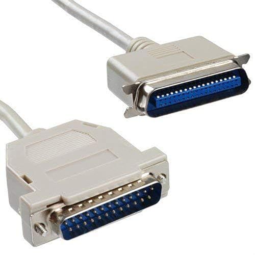 Image of Madhabi 3M Parallel Printer Cable - DB25 Male to Centronics 36 Pin Male IEEE 1284 Printer Cord | Compatible with Dot Matrix, Legacy Inkjet, and Parallel Port Printers - White