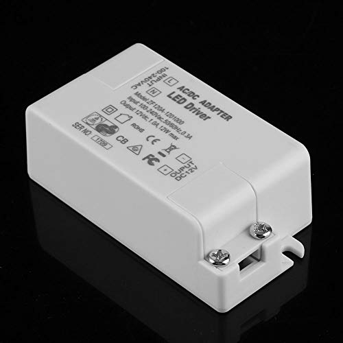 Image of LED Power Transformer Driver, AC 100-240V to DC 12V SMD Driver Power Supply 12W Constant Voltage Power Supply Compatible with Wall Dimmer, AC Dimming for 12V LED Strip Light