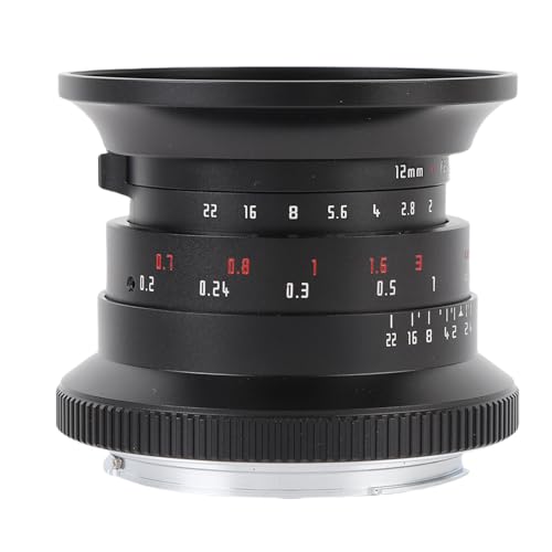 カメラレンズ12mm F2.0 R7 R10 R50 R100 RP R5 R6用のAPS-Cレンズの大きな口径マニュアルフォーカス (黒)