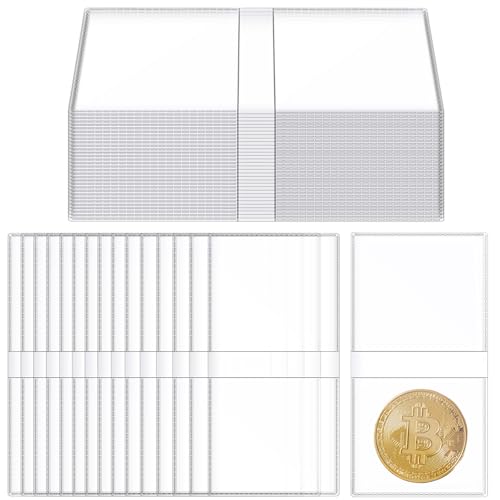 200 piezas fundas dobles para monedas 2.5 x 2.5 pulgadas miniatura 1