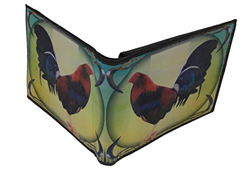 Cartera Billetera de piel dos gallos red black