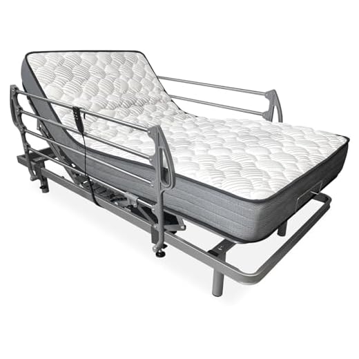 amuéblate Online - Pack Cama Eléctrica Articulada Reforzada Ergotop de 5 Planos con Colchón Viscoelástico Dorsaltec + Juego Barandillas INOX, 90 x 190 cm