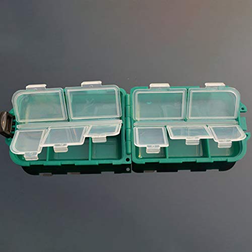 Caixa de anzol de pesca, 10 compartimentos, mini isca de pesca, caixa de gancho, acessório de equipa