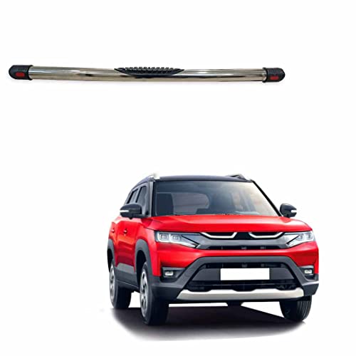 Image of Stainless Steel High Gloss Safety Rear Bumper Protector for Maruti Suzuki Brezza 2022