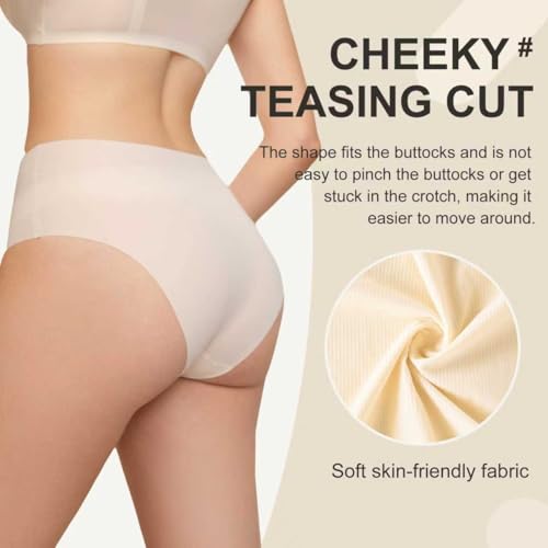 D.DUO Women's Disposable Underwear High-waist Travel Briefs(Beige XL) - image 2