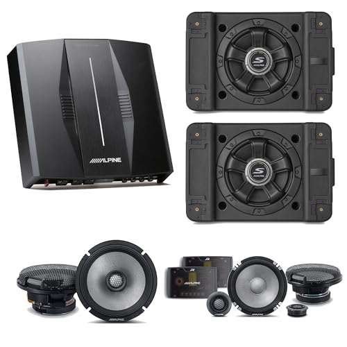 Alpine PXE-C80-88 OPTIM8 8-Channel Hi-Res Digital Sound Processor Amplifier w/ (2) SS-SB10 Subwoofer, R2-S652 & R2-S65 Bundle