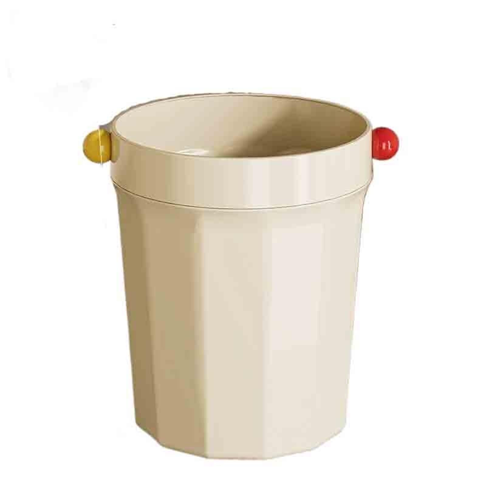 Waste Bins Trash Cans For The Home Living Room Large Capacity Bathroom Bedroom Dormitory Students(Beige)