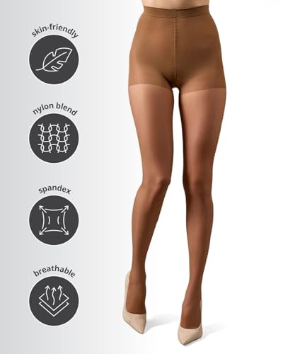 Image of MeMoi Control Top Crystal Pantyhose for Women, Breathable Sheer Tights, Control Top Sheer Stockings, Comfortable Panty Hose