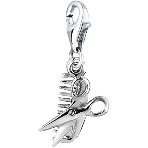 Nenalina Charm Scissors and Comb Pendant, for All Brands of Charm Bracelets and Necklaces and Charm Carrier Many Popula, Made of 925 Sterling Silver, 713122-000 Cover