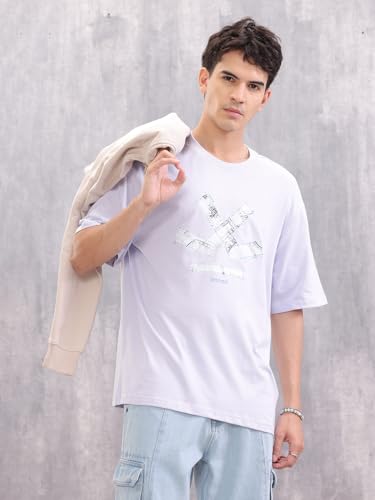 Image of WROGN Men's Cotton T-Shirt | Graphic Print | Oversized Fit