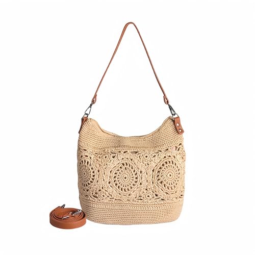 Eiyye Hoboa Purse Crochet Crossbody Bag for Women Handmade Lace Large Boho Tote Bag for Summer, Beach, Travel and Daily Use - Main Image
