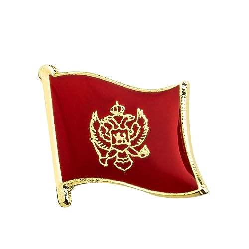 ALTCIRNMD 1Pc Monténégro Drapeau Revers Pin,Badge Broche Monténégro Drapeau Pins Souvenir National Nouveauté Accessoire Pulls Foulards Robes Costumes Sacs À Dos Décor Femmes Hommes Charme Cadeau,Jau