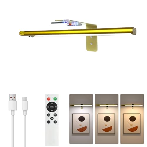 long-stars 12" Picture Light for Wall, Motion Sensor LED Art Light, Gold - image 1
