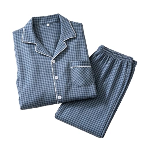 Aswuknt Men's Pajamas Set Plaid Thermal Long Sleeve Button Down Sleepwear - image 4
